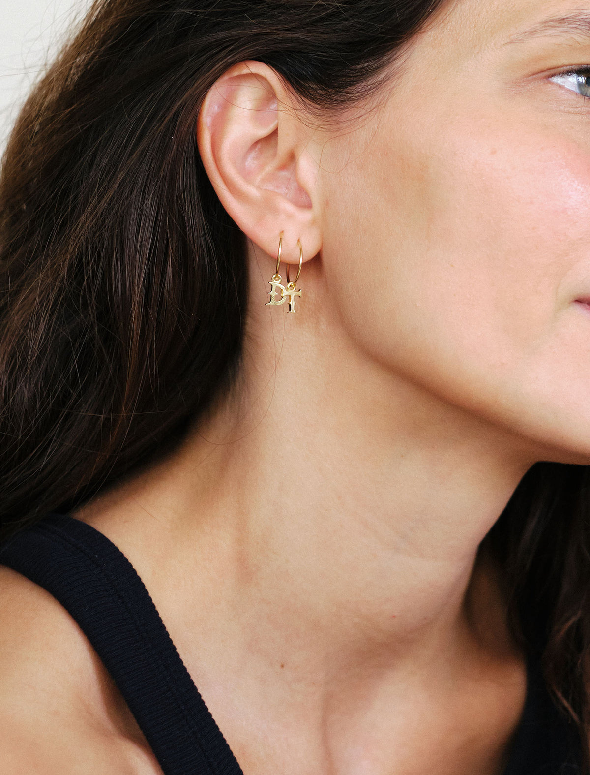 Alphabet Hoop 14k
