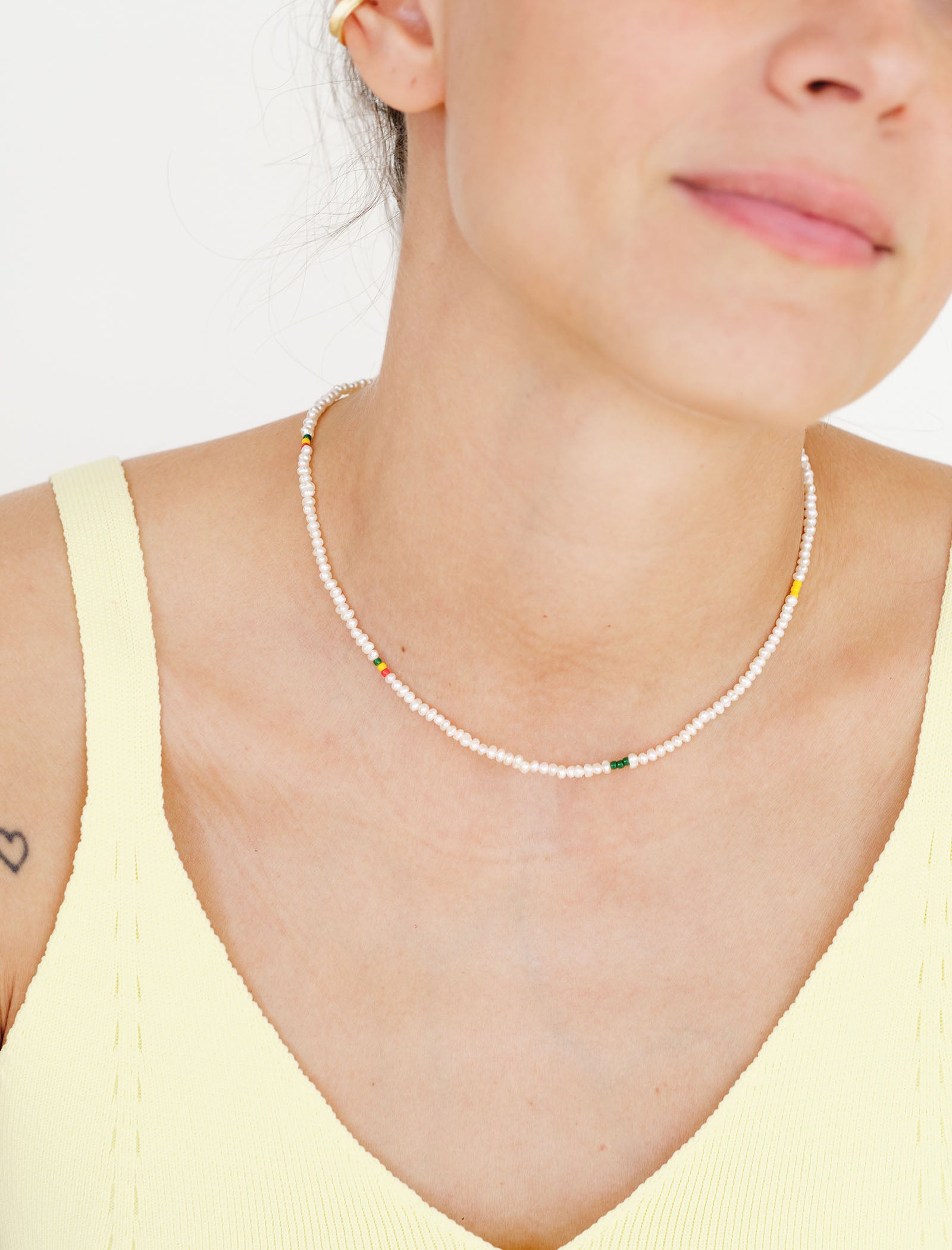 White Stripes Necklace