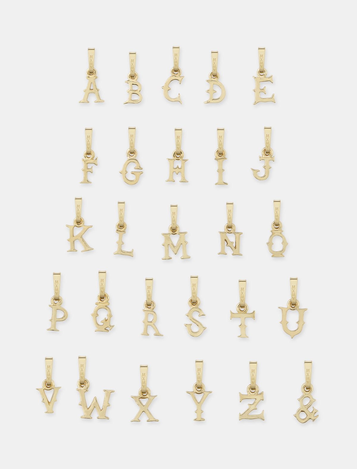 Alphabet Pendants 14k